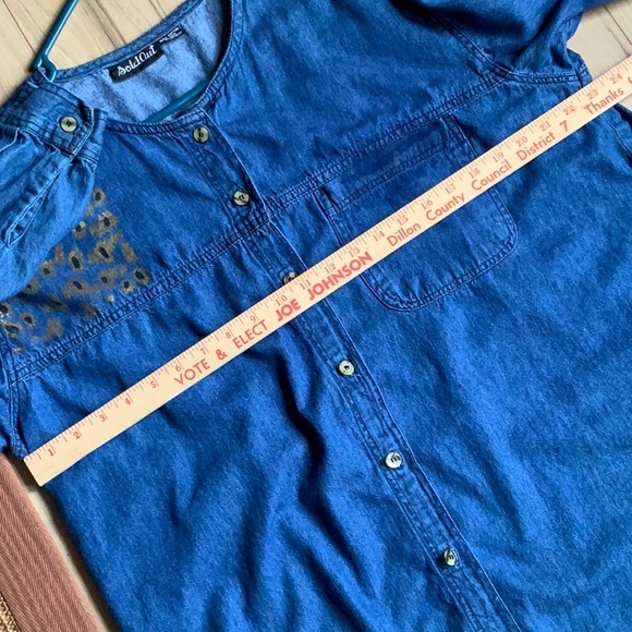 Denim lightweight denim top long sleeve 3X - Picture 4 of 6